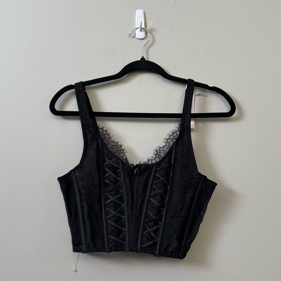 Victoria’s Secret (NWOT) dream angels black lace corset bustier top - large - Picture 2 of 6
